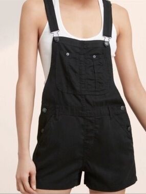 Free People Denim Shortalls Black Ziggy